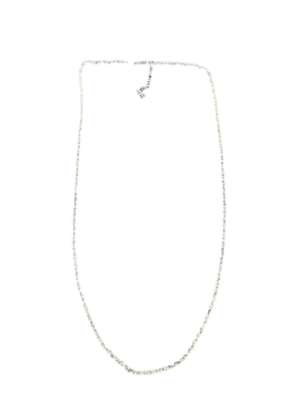 Lightweight Silvertone Rope Chain Necklace Lobster Clasp 30 - 33 inches Long